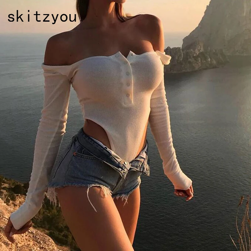 Женский комбинезон с вырезом лодочкой skitzyou клубный вечерний белого и черного