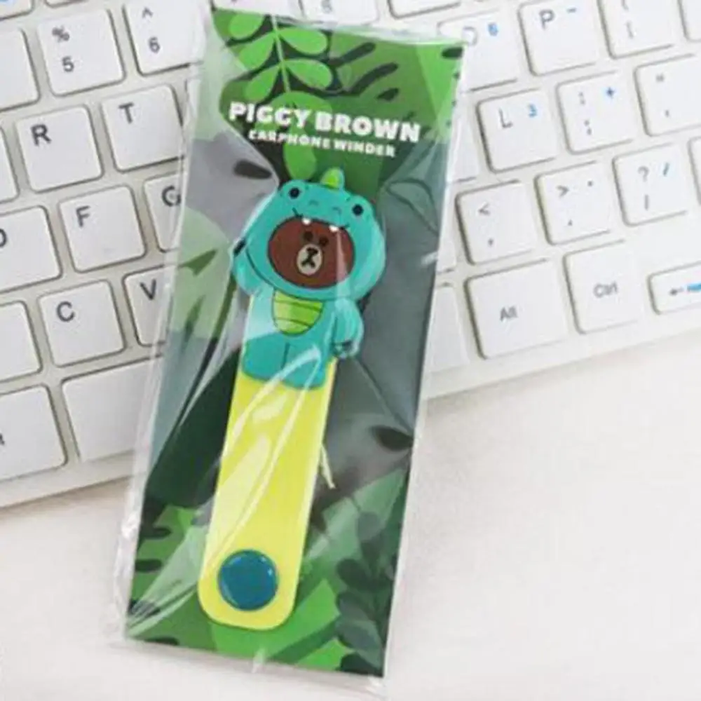 Белый Animated Cartoon Cable Organizer Press Buckle Bobbin Winder Ear Mechanism Storage line Multifunction Receive Bag Clip - Цвет: Белый