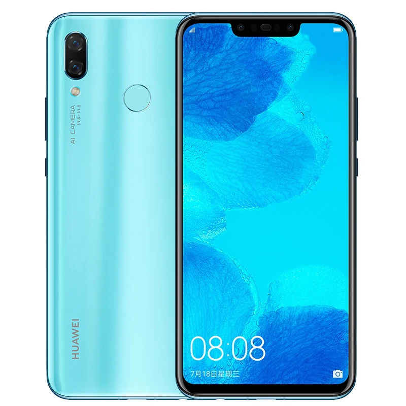 Huawe nova 3 6 дюйма 4 камеры мобильного телефона Кирин 970 Восьмиядерный лица ID Android 8 1