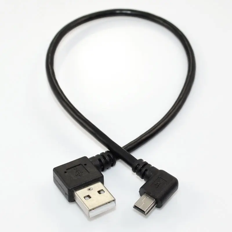 DAN высокоскоростной USB Мужской к Мини 5Pin адаптер левый угол конвертер удлинитель 25 см черный