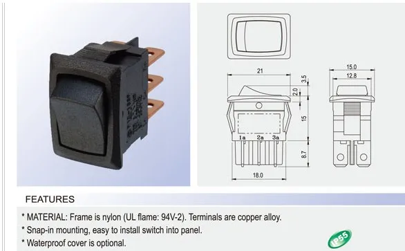 Original new 100% 15*21 copper foot silver point 3gear 6pin rocker switch power 10A125V warping SC776 | Обустройство дома