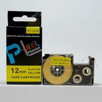 free shipping 3pcslot compatible pt 12yw xr 12yw black on yellow label tapes for ez label printer kl 780 kl 810082008800