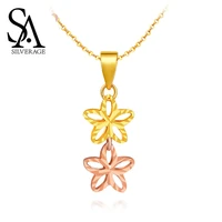 sa silverage 18k rose gold woman pendant 2019 chain necklaces real rose gold jewelry rose platinum yellow gold pendant necklaces