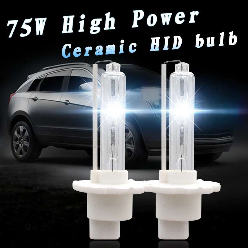SKYJOYCE 75 Вт HID лампа высокой мощности яркая 12 В 24 H1 H3 H7 H11 9005 9006 4300 D2H 5000K 6000K