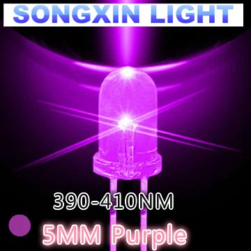 500 шт. XIASONGXIN свет супер яркий 5 мм круглый УФ/фиолетовый Светодиод F5 Led для DIY