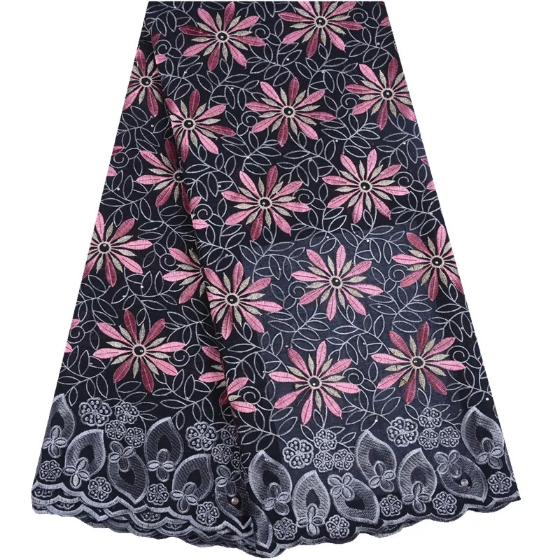 

Latest African Black Lace Fabric 2019 High Quality Lace Embroidered Nigerian Lace Fabrics Swiss Voile Lace In Switzerland S1563