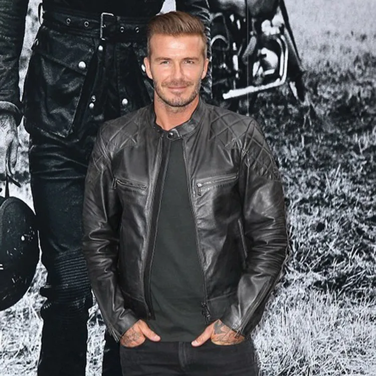 YR!. Модная байкерская куртка из натуральной кожи. Beckham куртка из бычьей кожи. Мужские размера плюс зауженные кожаные куртки, Популярные