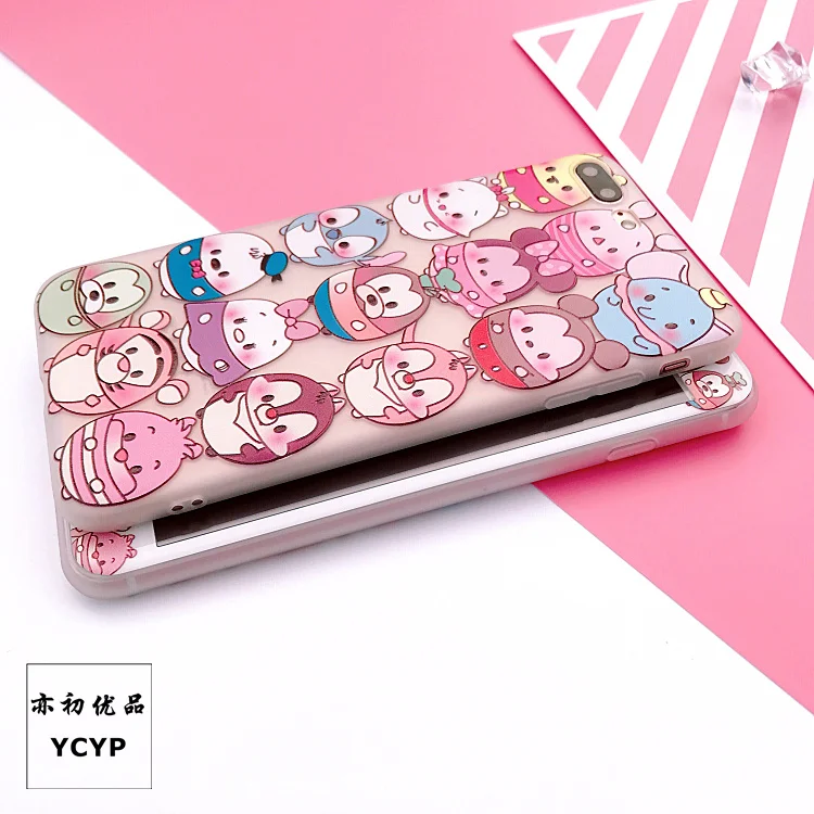 cute animal For iPhone 8 case &amp tempered glass color film for 7 6 6s plus mouse phone cover couple gifts 7plus |