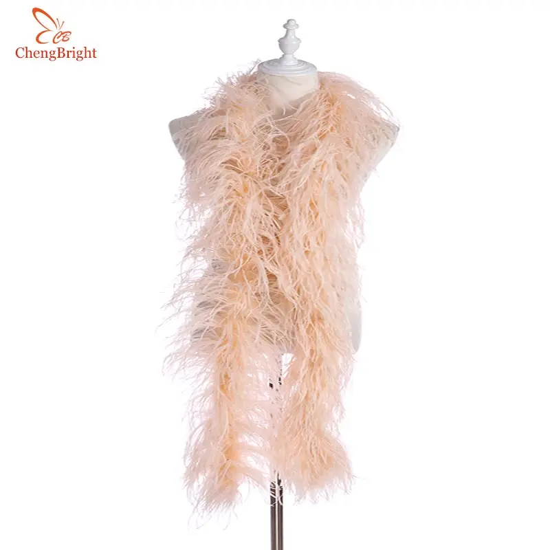 ChengBright пушистый натуральный белый страусиное перо боа костюмы/отделка для