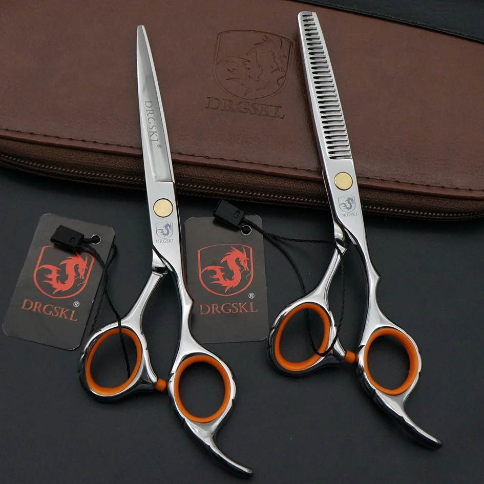 

DRGSKL 6.0 inch Non-slip handle hair cut scissors, professional & classical barber hair hairdressing scissors thinning shears