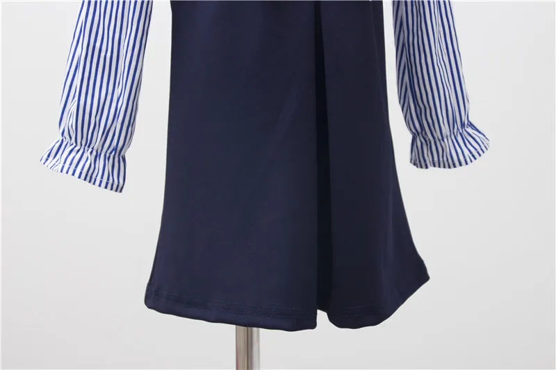 

Girl Kids Dresses Spring Long Sleeve Sriped with Bow Fashion Cute Baby Kids Dress Autumn Children Clothing Navy Dress