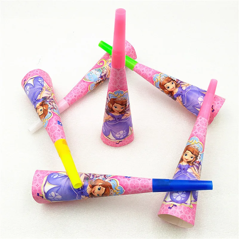 Розовые одноразовые наборы посуды Disney Princess Sofia Design для девочек украшение дня