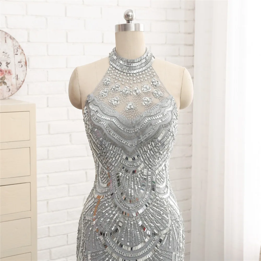 Robe de soiree новый стиль вечерние платья с лямкой на шее длинное фатиновое платье