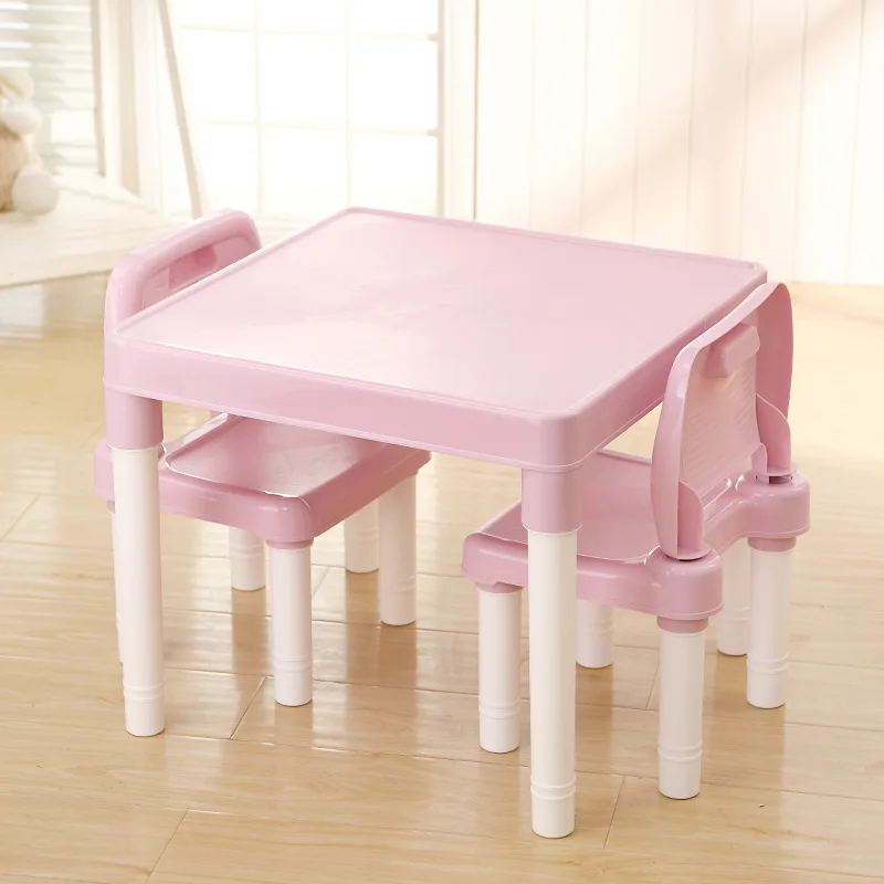 Children's Table and Chair Set Kindergarten Baby Study Table and Chair Children's Desk Chair Home Plastic Toy Writing Desk