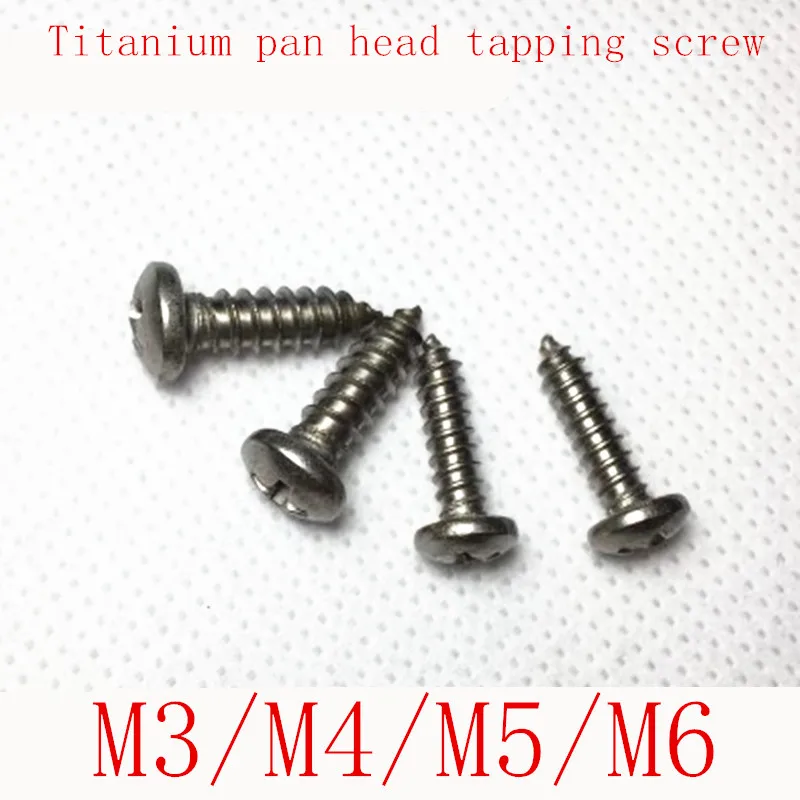 

20PCS/LOT M3 M4 M5 M6 TA2 phillips round Titanium pan head self tapping screw