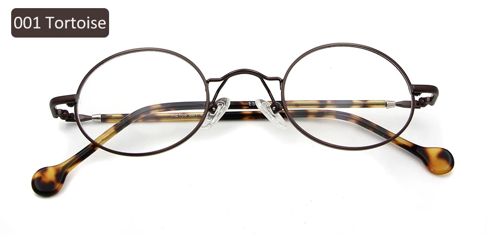Round eyewear tortoi ESNBIE Высокое качество Мужские маленькие круглые металлические оправы для очков ацетат Ноги 43 мм винтажные черные круглые очки женские прозрачные линзы - Цвет оправы: Round eyewear tortoi