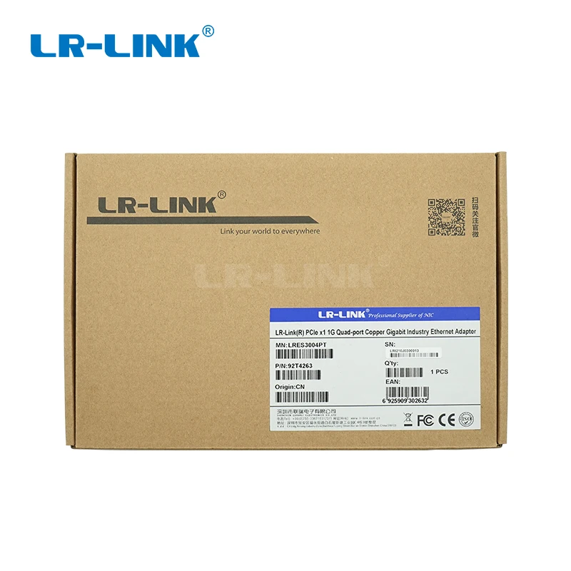 

LR-LINK 3004PT Gigabit Ethernet PCI-E Wide Temperature Network Card 1000Mbps quad rj45 port Industrial Server Adapter Intel I210
