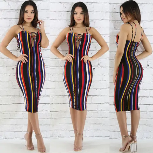 US 2018 Новая модная популярная Сексуальная Женская Радужная полоска облегающее