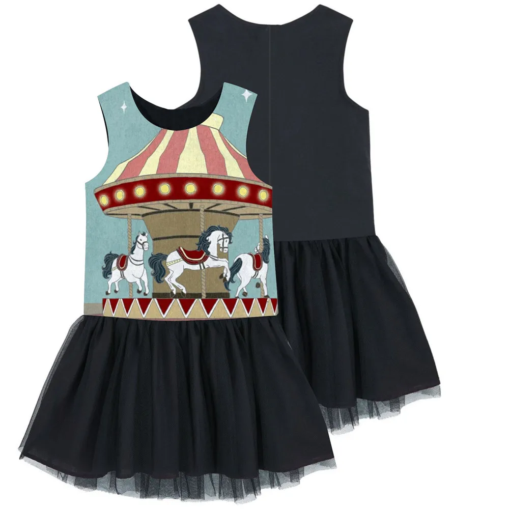 2-10years kids dress New summer fashion Carousel printing Dress girls clothes seeveless Children Clothes | Детская одежда и обувь