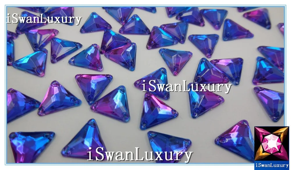 Стразы для шитья богини треугольные королевские фиолетовые 12 мм|strass stone|crystal