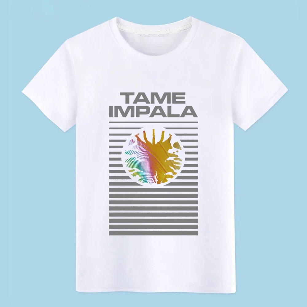 Мужская футболка tame Impala Дизайн короткий рукав костюм с вырезом-лодочкой подарок забавная летняя футболка - Цвет: White