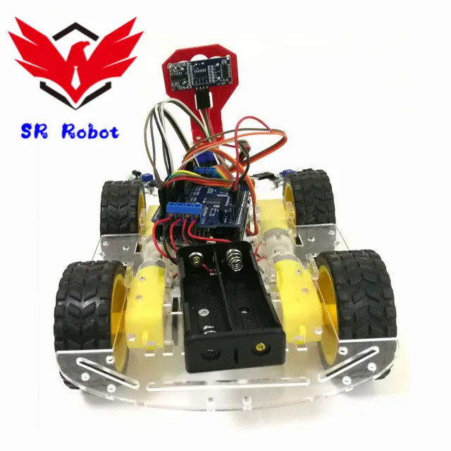 

Control Tracking Obstacle Avoidance 4WD Arduino Robot Car Chassis Kit with Board+Motor Drive Shield Board Diy Wheeled