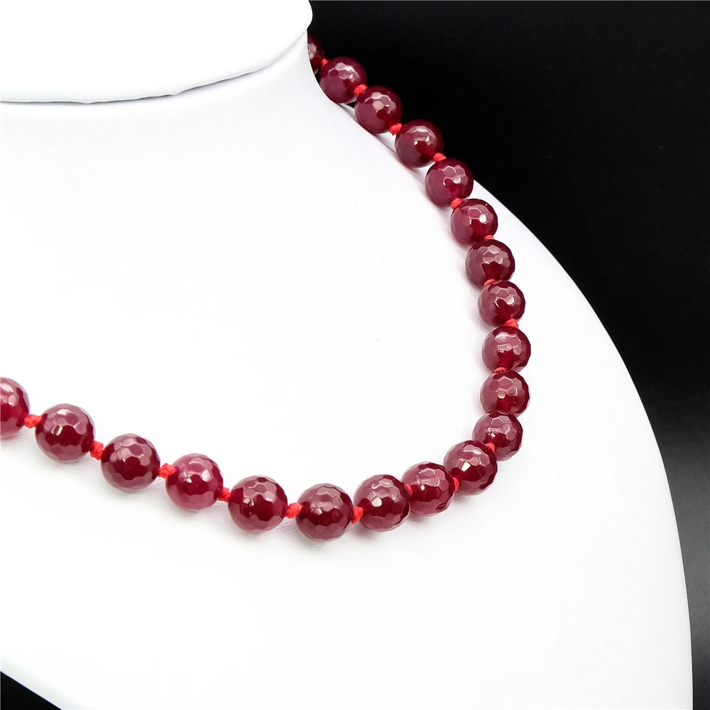 Vintage Classic Natural Stone Jewelry Handmade Simply Deep Red Rubies Beaded Rope Chain Strand Necklace | Украшения и аксессуары