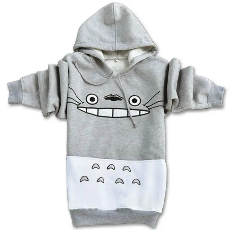 Girl Spring Autumn Plus Size Hoodies Women Japan Anime Totoro Cosplay Costume Clothes Long sleeve Pullover Hooded Sweatshirt | Женская