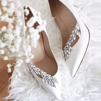 wheatear crystal silk nadira jeweled bridal pumps women shoes runway pointy toe club women heels sexy ladies party wedding shoes