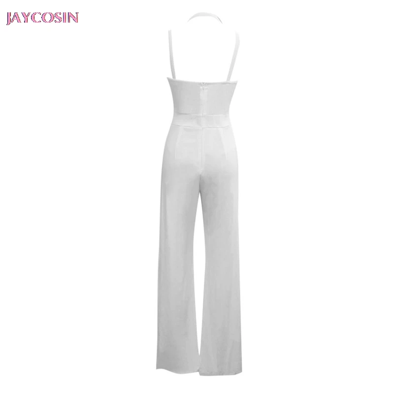 JAYCOSIN 2019 новый белый простой летний модный сексуальный комбинезон без рукавов с V