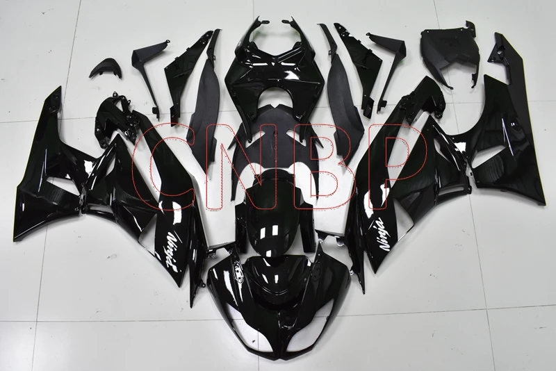 Тела Наборы Zx6r 2009-2012 глянцевый черный Подарочный комплект обтекателя для мотоцикла Кавасаки-ниндзя Zx-6r 09 10 Пластик Обтекатели Zx6r 2009 без краски