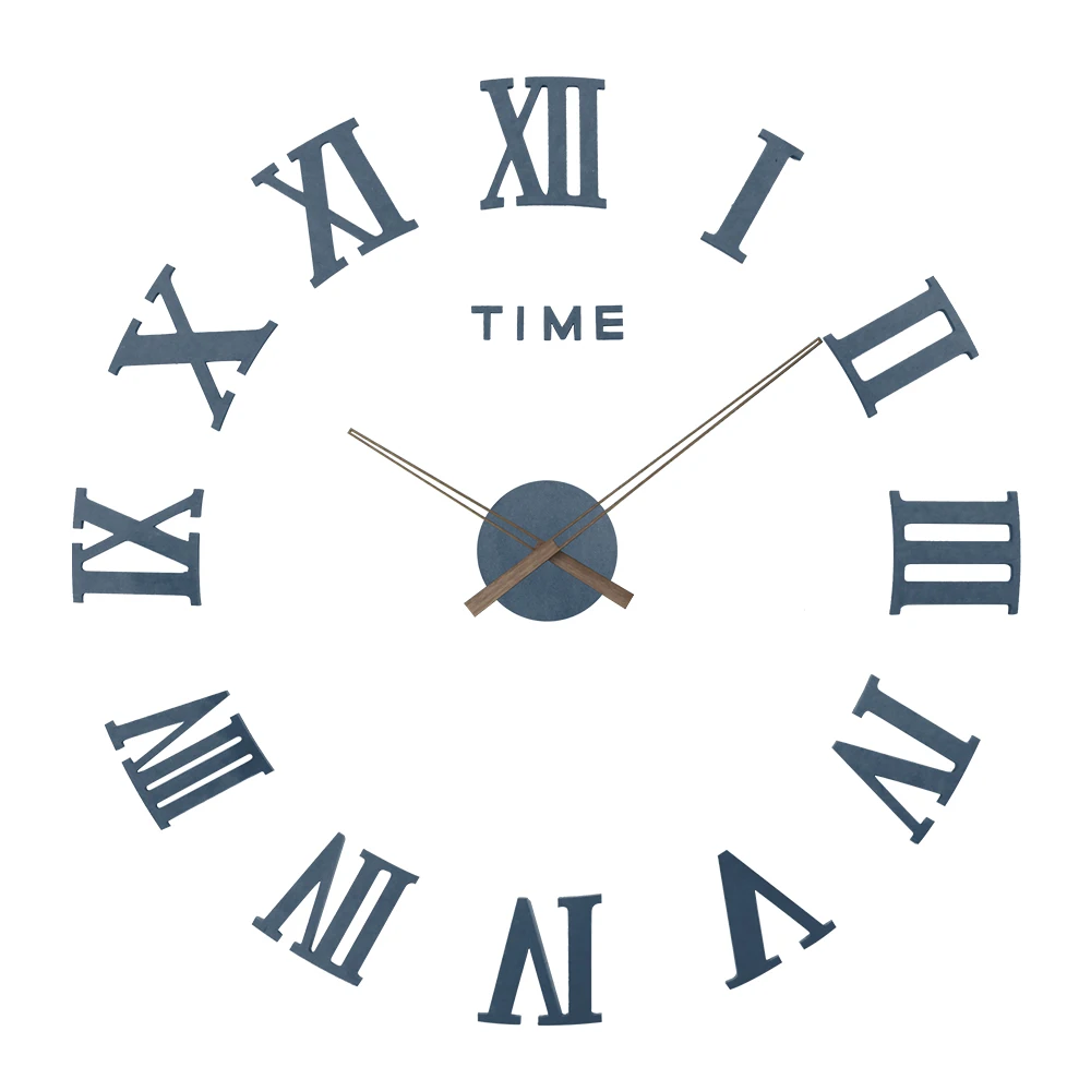 Деревянные короткие 3D настенные часы Современные DIY Наклейка на стену в форме