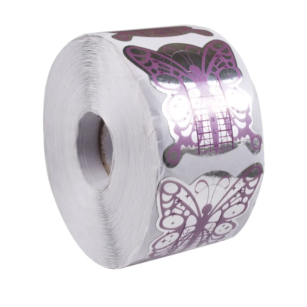 New Design 500Pcs/roll Nail Form Sticker UV Gel Nail Art Tip Extension Guide Tools for Salon Nails Care Transparent JT172