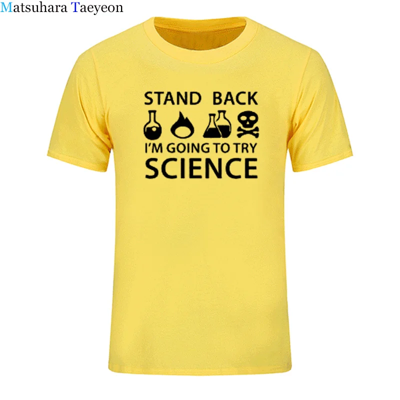 

Funny Men Short Sleeve t shirt Streetwear T-Shirts 2018 Hipster I'm Going To Try Science t Loose Tops Tees Brand Clothing
