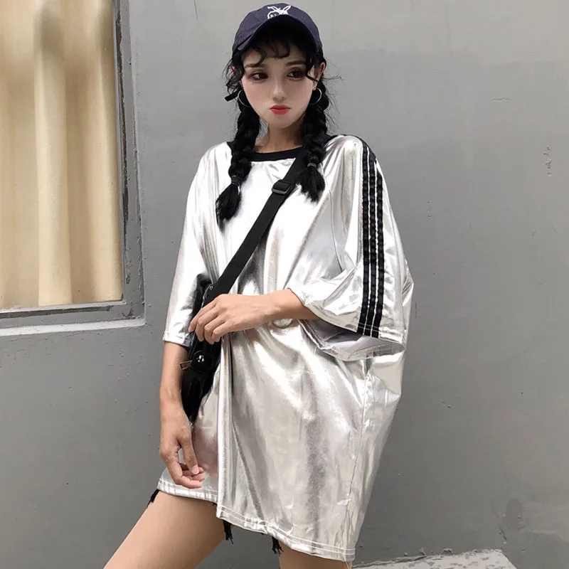 2018 Новый Для женщин Harajuku футболки свободные хип хоп топы Sweet Girl фиолетовый