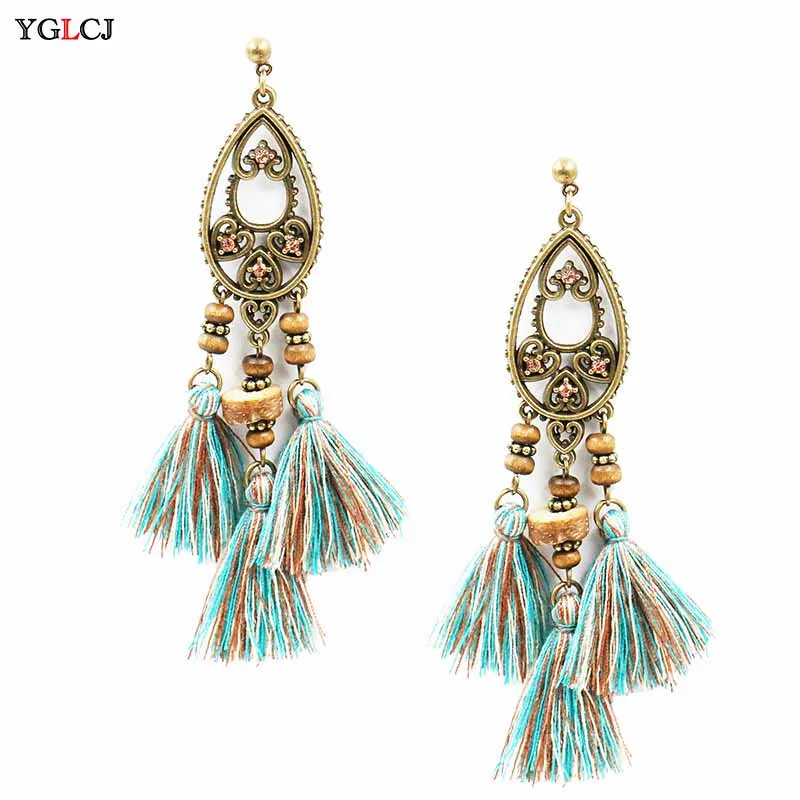 

2020New Women'S Long Tassel Earrings Bohemian Fashion Retro Women'S Earrings With Drop-Shaped Earrings Women'S Charm