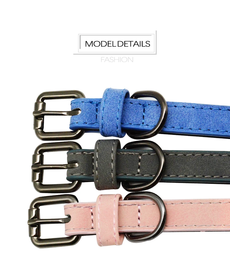 Padded Diving Cloth Leather Dog Collar For Small Medium Large Dog Labrador Bulldog Heavy Alloy Soft Pet Cat Puppy Dog Collar