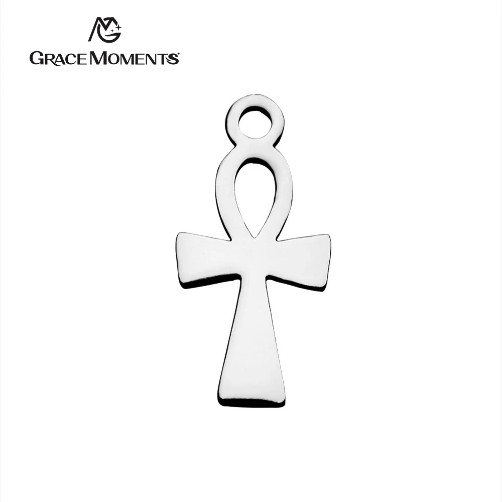 10 шт./лот Grace Moments Высокая полировка 316L нержавеющая сталь Ankh подвески
