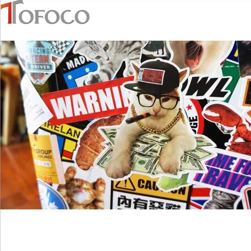 TOFOCO 24 шт. DIY водонепроницаемые наклейки для кошек и животных смешанные забавные