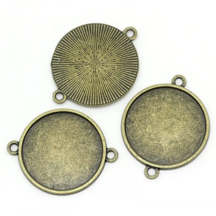 Doreenbeads розница круглые соединители из античной бронзы с кабошоном 3 5x2 8 см