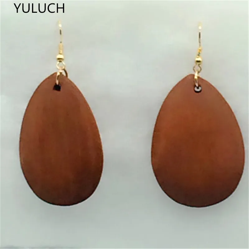 Кисточка 2017 большой зеленый цвет Хооп деревянная серьга полый 2016 новый дизайн