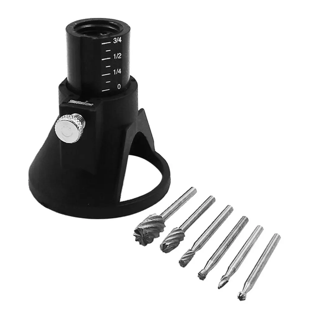 6Pcs Rotary Drill Bits with 1Pcs Multi Tool Cutting Guide Attachment Kit HSS Router Set|Сверла| |