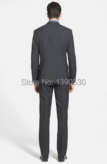 Костюм на заказ из 100% шерсти высокого качества черный лацкан с тупым углом две