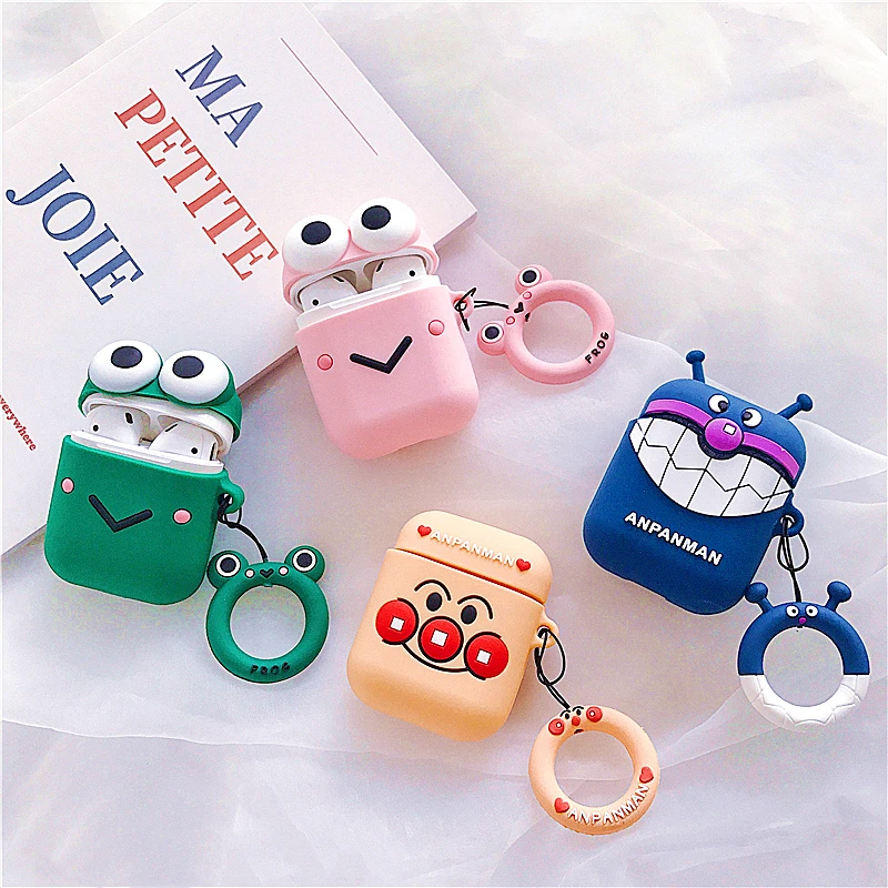 Мультяшный розовый Силиконовый чехол для наушников Anpanman frog с Bluetooth airpods защитный