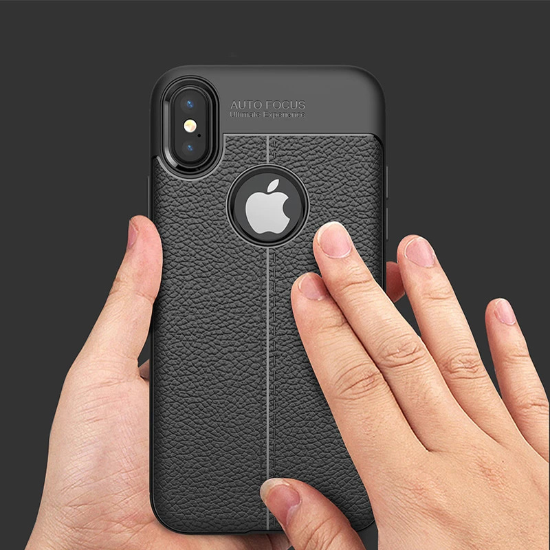Ultra Thin For iPhone X XS Max XR XSMax Retro Soft TPU Silicone Gel Bumper Back Cover iPhoneX Rubber Leather Texture Fundas Case |