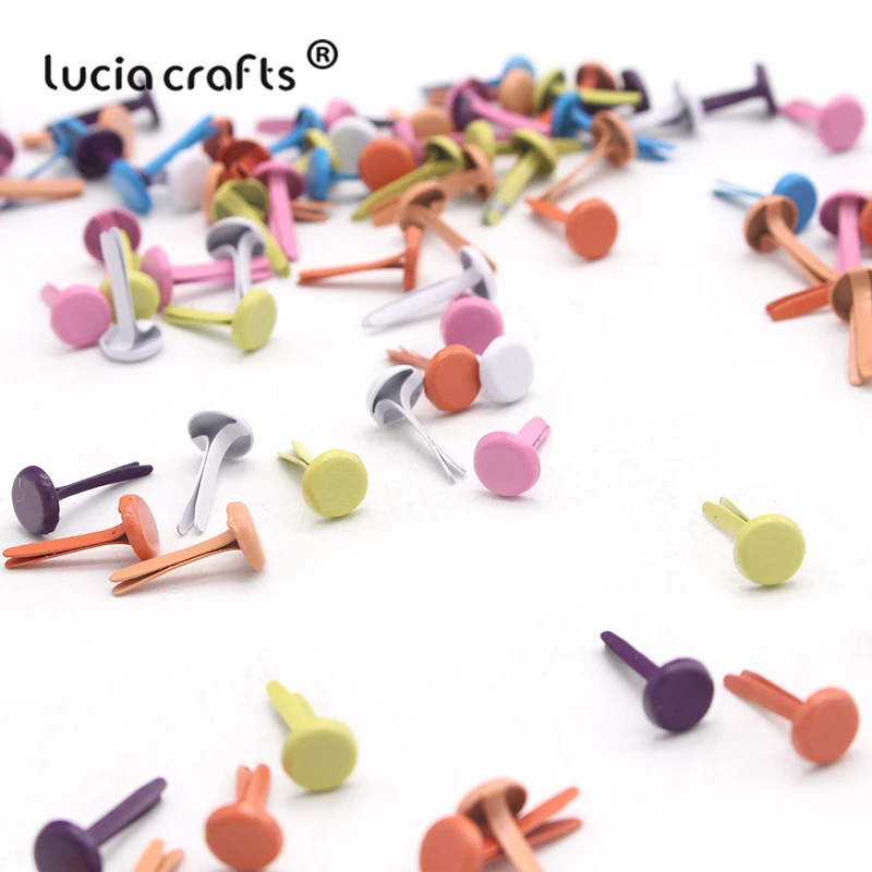 Распродажа Lucia crafts 50 шт 6,5x13 мм цветные Круглые Железные штифтики для скрапбукинга декор украшение застежка Brads металлические изделия CG0931