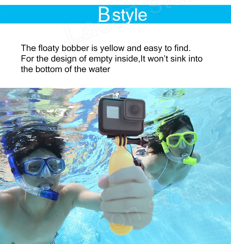 Аксессуары для Gopro, водонепроницаемая рукоятка, противоскользящая поплавок, плавающая ручная палка для Go Pro Hero 8 7 6 5 4 для Yi 4K
