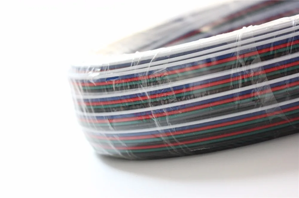 Бесплатная доставка 50 м/лот RGBW 5 контактный кабель провод для светодиодной ленты