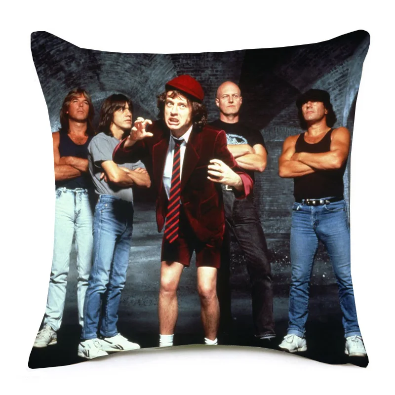 Рок-н-ролл музыкальная группа наволочка AC/DC Курт Дональд Кобейн Подушка с портретном Покрытием Декоративная льняная наволочка для фанатов - Цвет: C