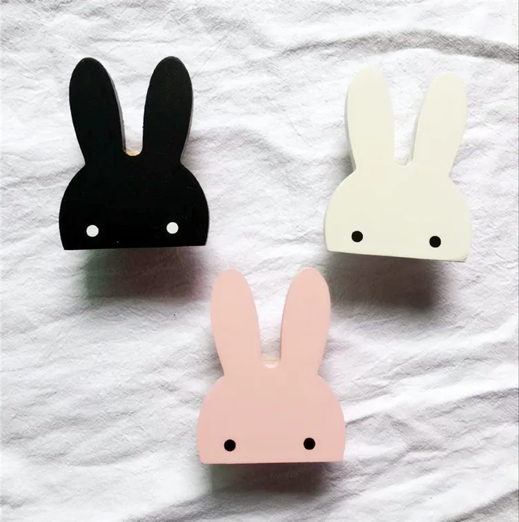1 шт. крючки для одежды с кроликом деревянные детской комнаты экологически чистые